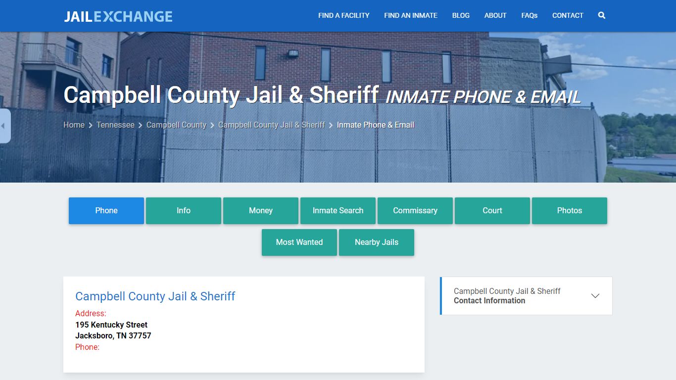 Inmate Phone - Campbell County Jail & Sheriff, TN - Jail Exchange